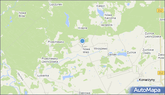 mapa Nowa Wieś, Nowa Wieś gmina Przechlewo na mapie Targeo